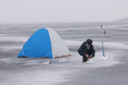 Отчет о зимней рыбалке на Старооскольском водохранилище 5 января 2014.